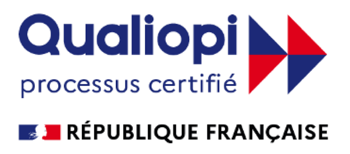Logo Qualiopi processus certifié, République française